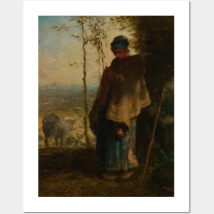 The Little Shepherdess by Jean-Francois Millet Posters and Art